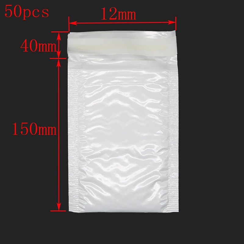 

50pcs white ultra light bubble bag (12*15cm+4cm) waterproof and shockproof pearl membrane envelope business office stationery