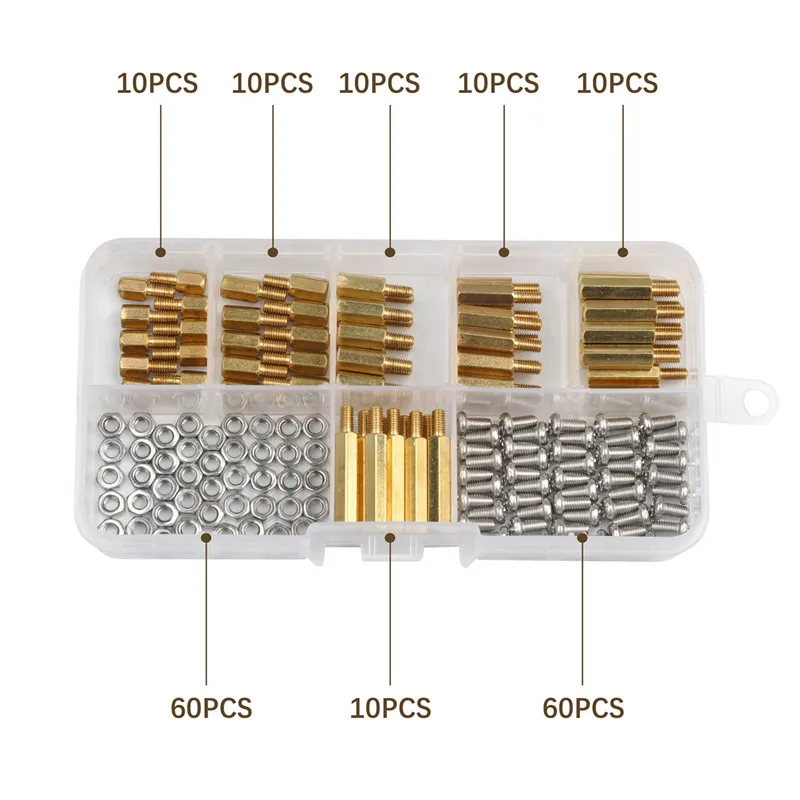 180 шт./компл. Шестигранная гайка интервал винт трубы фитинги стойки материнская плата(PCB) стоек распорку с M3* л+ 6 мм Комплект фильтров