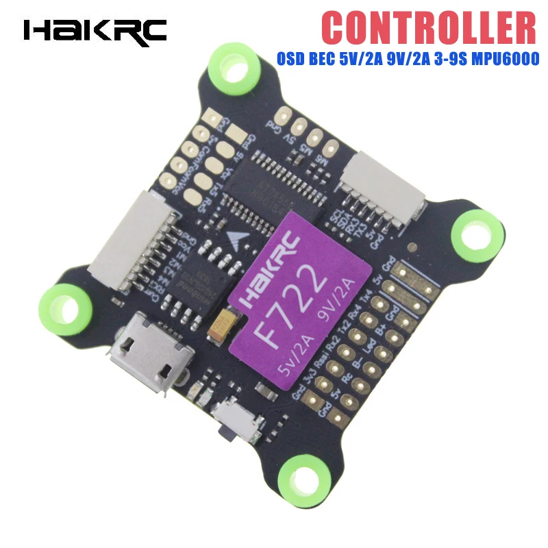 

HAKRC F722 OSD BEC 5V/2A 9V/2A 3-9S MPU6000 Flight Controller for RC Drone FPV Racing Quadcopter Spare Parts Accessories
