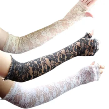

Sun Protection Accessories Lace Hollow-Out Fingerless Gloves Skid Resistance Pattern Lace Fingerless Gloves OH66
