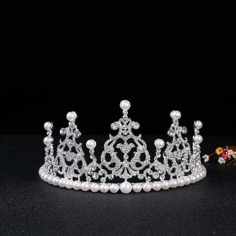 2016 Продажа Прямых Продаж Высокое Качество Алмазов Тиара Невесты Корейский Жемчужина Кронпринцесса Свадебные Ювелирные Изделия Оптом Воло...