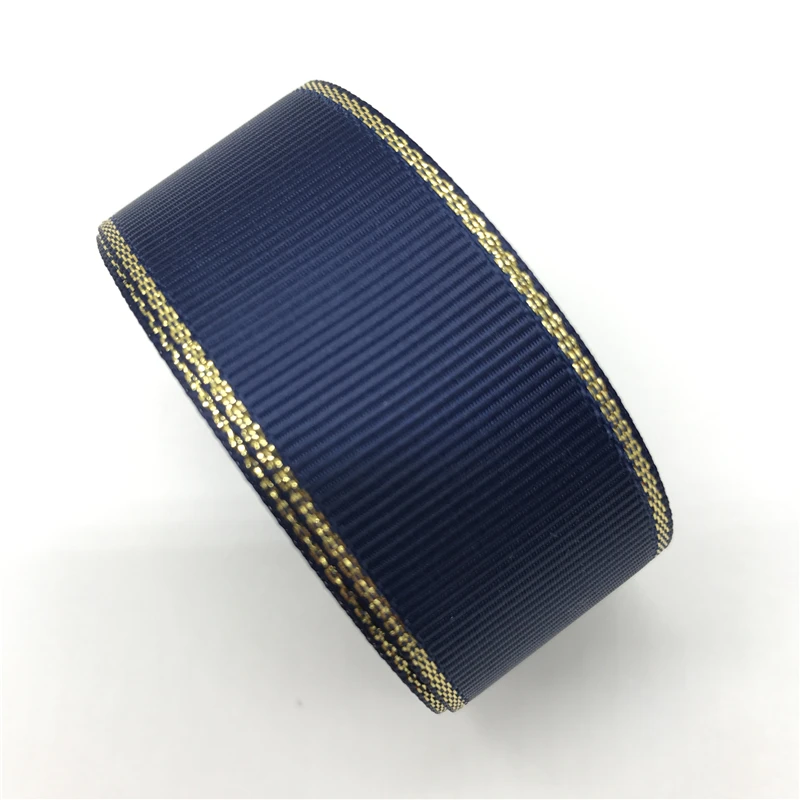 5 ярдов "(25 мм) золотая металлическая корсажная лента для кромки лента бант для волос свадебное Рождественское украшение Полиэфирная Лента Сделай Сам Шитье - Цвет: Navy blue