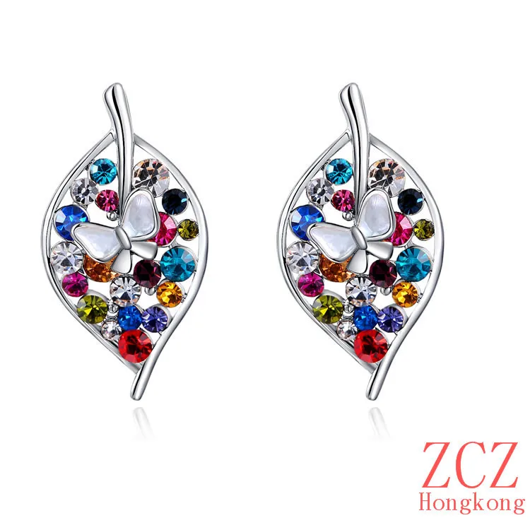 ZCZ Jewelry Big Stud Christmas Gift Gold Plated Earrings For Women Party Wedding EZ129 Ear Rings Fashion | Украшения и аксессуары