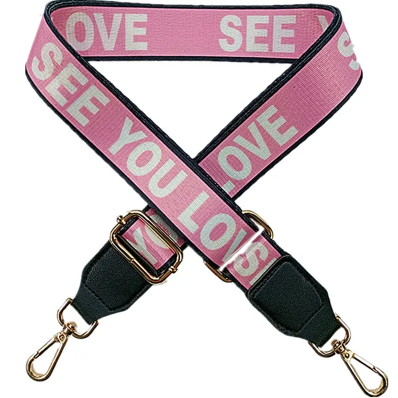 

Bag shoulder strap accessories bag with widened letters simple wild Messenger personality ribbon adjustable bag with accessories