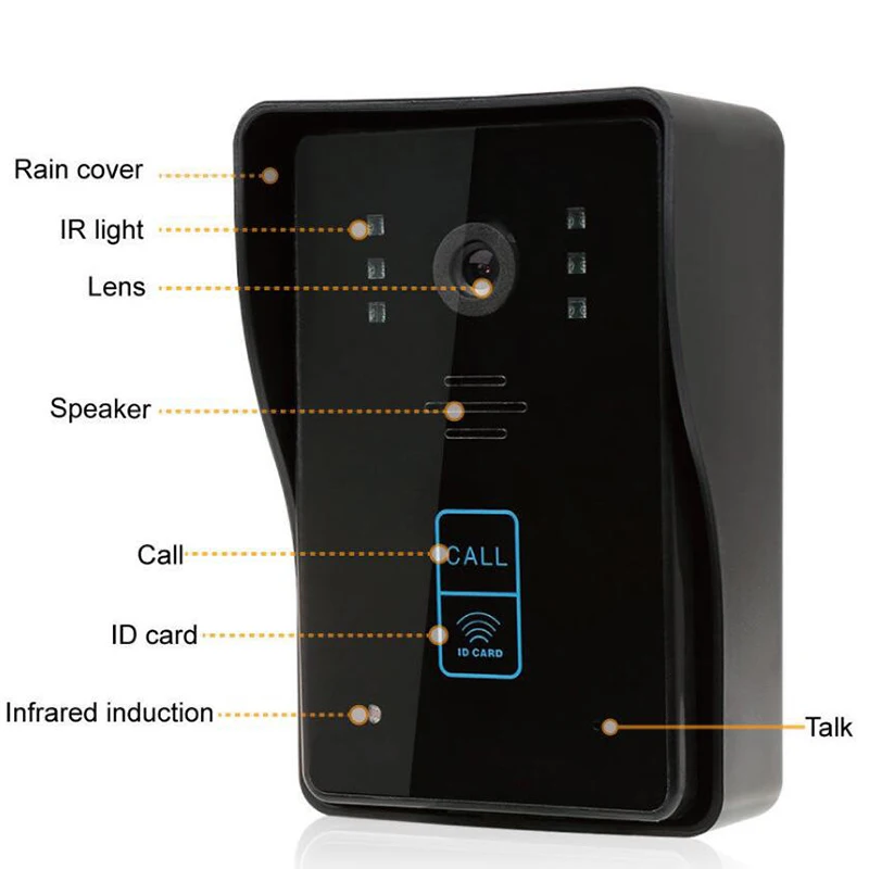 Высокотехнологичная " видеодомофон проводной дверной звонок камера с ИК-камера монитор Электрический замок RFID брелоки
