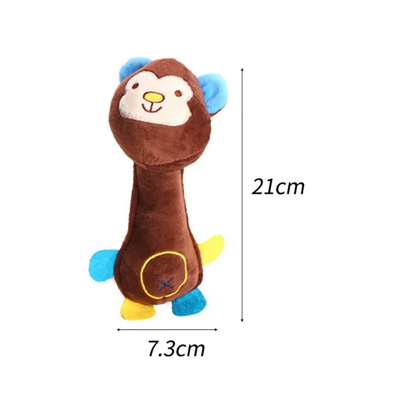 1PC Cute Pet Dog Cat Plush Soft Fleece Dog Toys Decompression Tool Pet Squeeze Sound Cats Dog Toys Animal Dog Toy Pets 7 - Цвет: Monkey