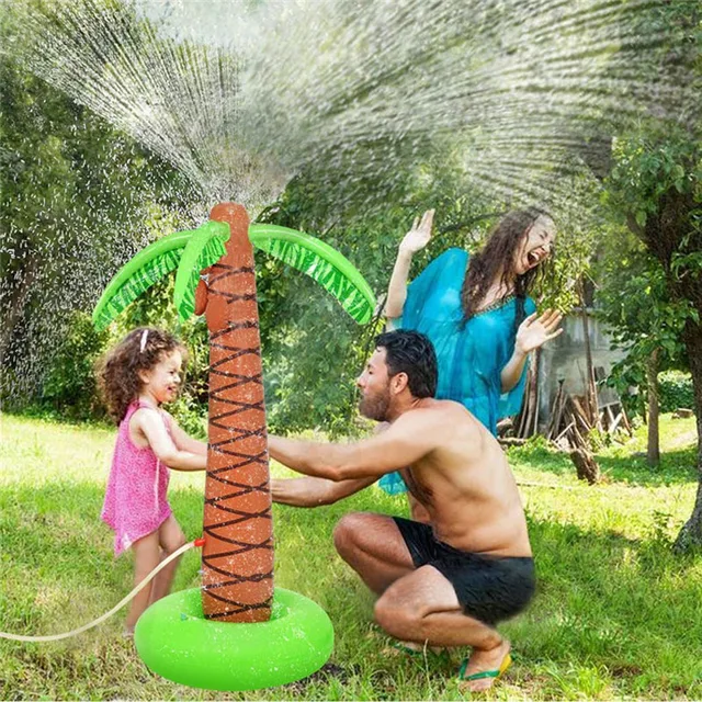 2019 Summer Water Spray Baby Bath Toy Inflatable Sprinkle Coconut Tree Children Garden Lawn Play Water Park Outdoor Beach Ball 5