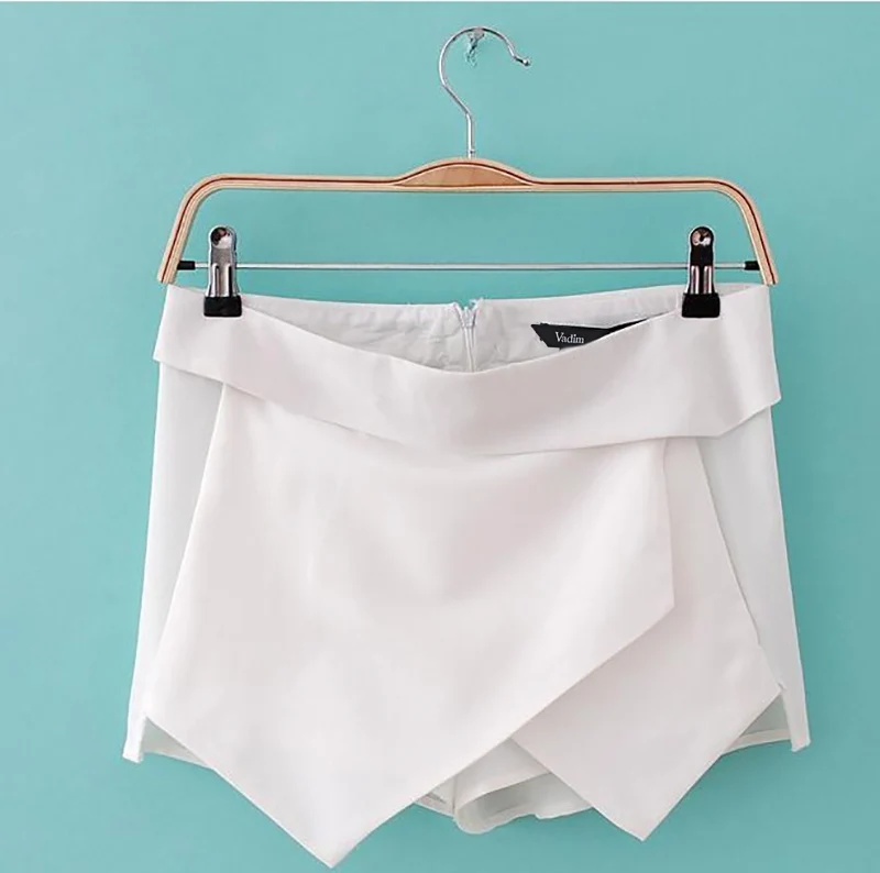 

Women solid shorts Asymmetrical Geometric Shape shorts Slim Vogue stylish casual street wear shorts DK20