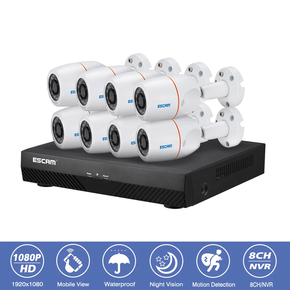 font b Outdoor b font IP66 Waterproof 8CH POE NVR Surveillance CCTV Security System Kits