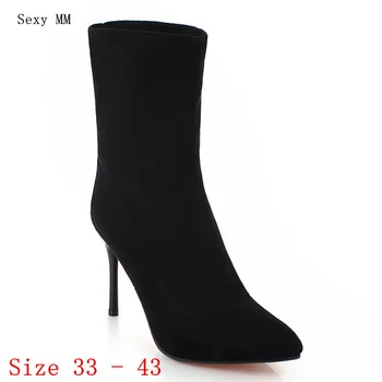 

Spring Autumn High Heel Shoes Women Ankle Boots Booties Woman Short Boots High Heels Small Plus Size 33 - 40 41 42 43