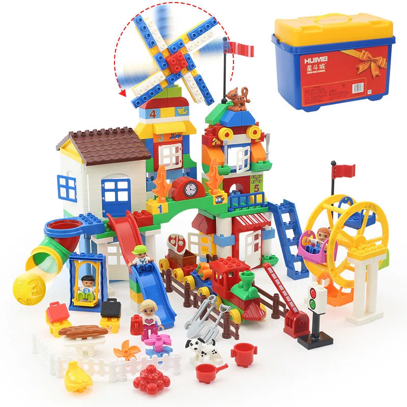 

[ New ] DIY 211pcs 2 style amusement park Ferris wheel model Building Blocks Educational Toys Compatible with Legoed Duploe
