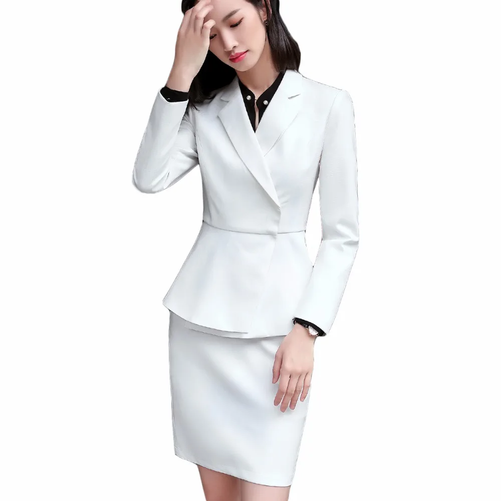 Women Skirt Suit Full sleeve Blazer and 2 Pieces Set 2018 New Arrivals Work Wear Formal Business Suits | Женская - Цена: 