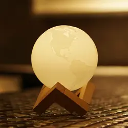 3D принт земли ночник Luminaria USB светодиодный творческий лампа Перезаряжаемые Touch удаленный многоцветной Рождественский подарок Home Decor