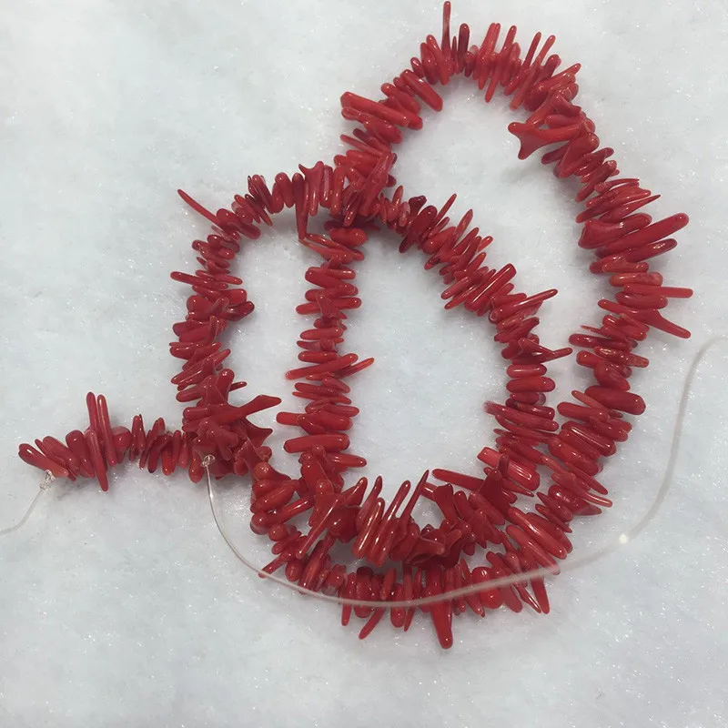 

JYX 2019 irregular coral handmade material 8-10mm Sea Bamboo Coral String Loose Beads Jewelry Gift 16" DIY material 2 strings