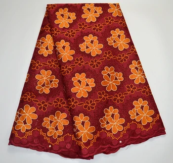 

STYLISH 100% Cotton Fabric 5 yards African Voile Swiss Lace Fabrics High Quality Swiss Cotton Voile Lace Fabric for Clothing