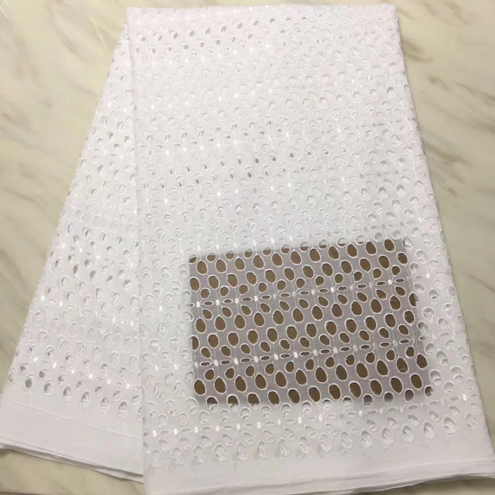 

White Swiss Voile Cotton Lace Fabric Design African Swiss Voile Lace In Switzerland High Quality Swiss Dry Laces For Party Dress