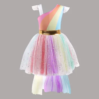 

wholesale baby girl clothes unicorn mesh dress Halloween Christmas Costume Children printed dress Kids Girls Gifts 3-8Y Vestido