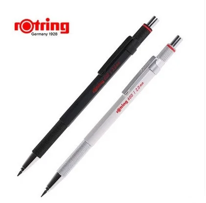 Tanie Rotring 600 0.5mm 0.7mm ołówek automatyczny czarny srebrny metalowy ołówek automatyczny pióro do rysowania 1 sztuka