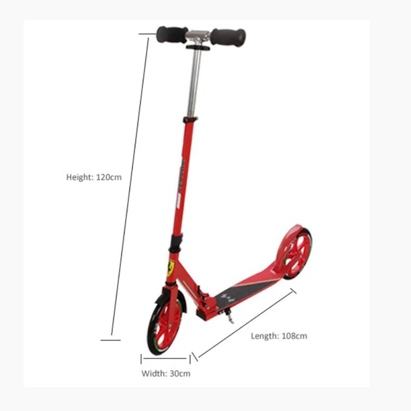 Ferrari Youngsters Aluminum Alloy Standing Scooter Folding Height 120cm Foot Scooters kick scooter (7)