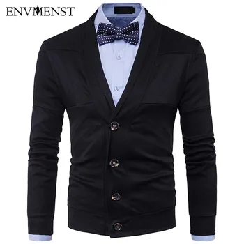 

Envmenst New Arrival Men Sweaters Solid Color Knitted Cardigan Knitting Brand Clothing Man's Single Breasted Knitwear