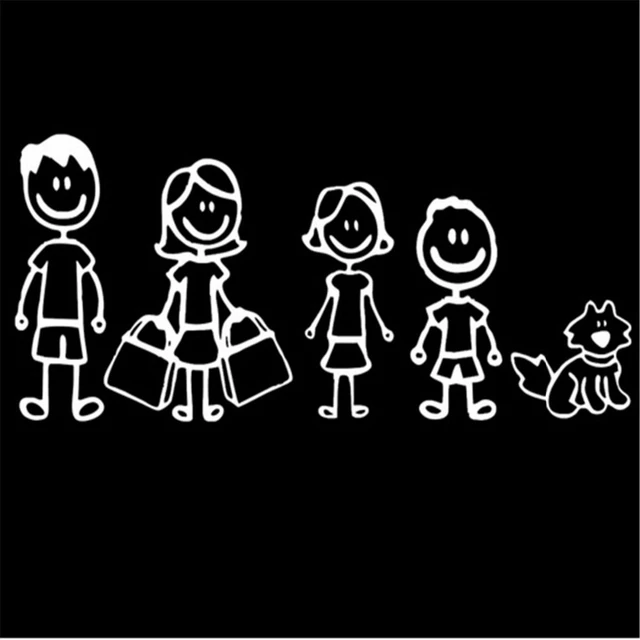 Mom Dad Boy Girl Family Car Stickers