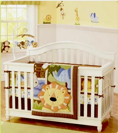  8 Pc Crib Infant Room Kids Baby Bedroom Set Nursery Bedding Brown orange Lion Cot bedding set for n - 32819462342