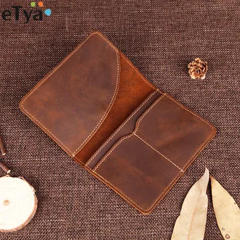 

eTya Retro Travel Women Men Passport Holders Wallet Purse Genuine Leather Men Travel Passport Covers Organizer Case Pouch