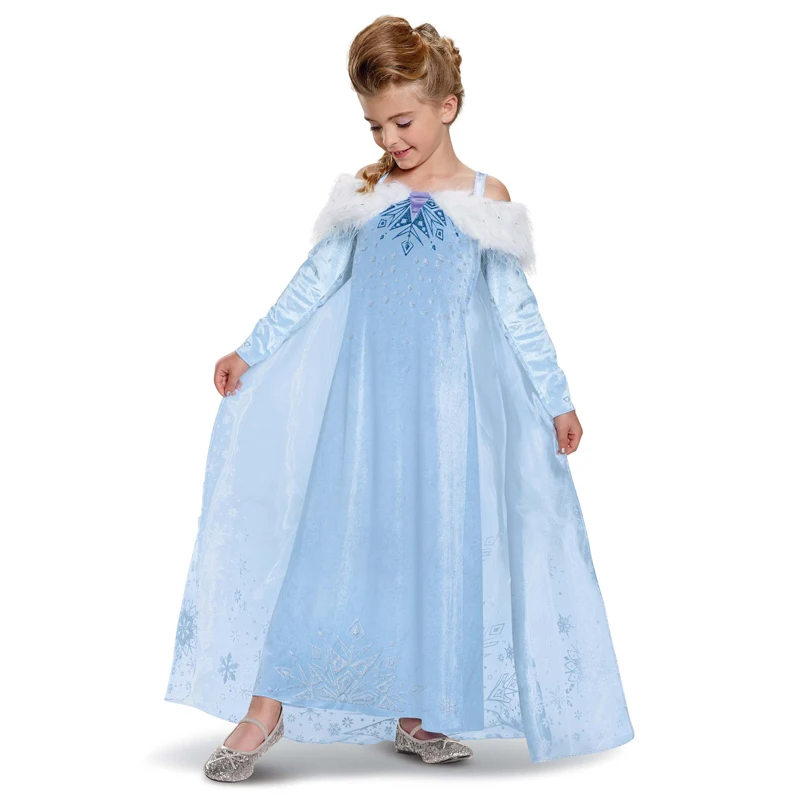 

New Elite Child Ice Queen Style Elsa Adventure Deluxe Girls Kids Halloween Costume