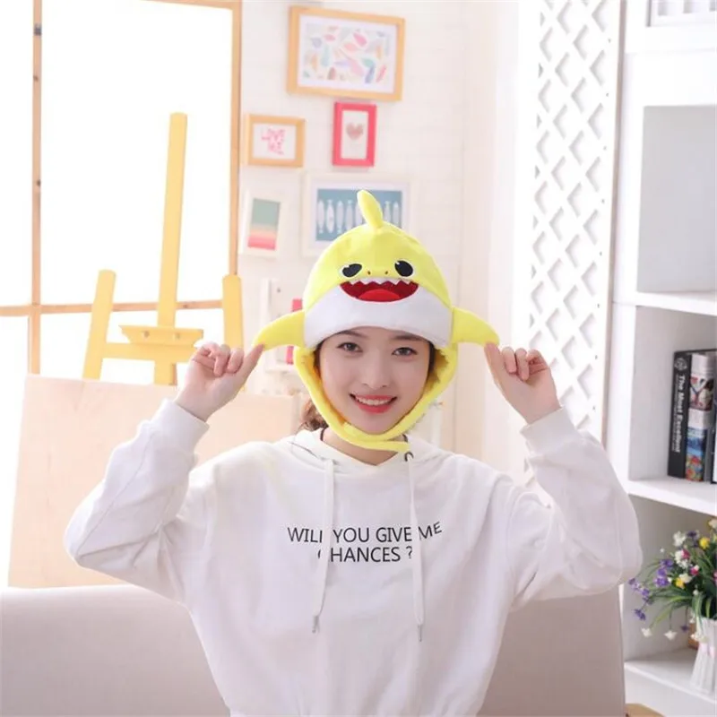 

Cute Baby Shark Hat Cosplay Costume Props Cartoon Anime Plush Toy Cap Party Take Photos Halloween Christmas Gift