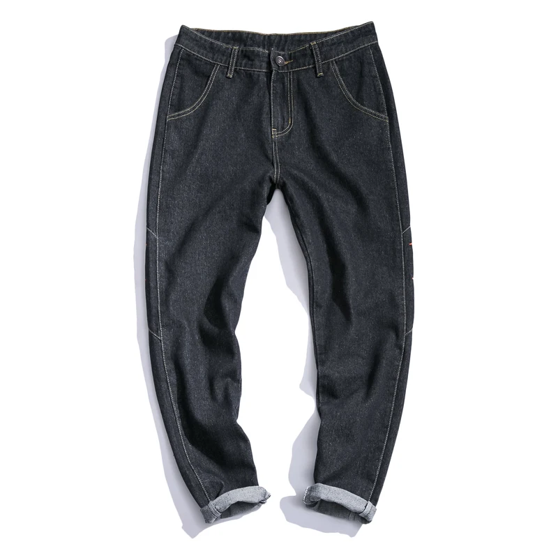 2018 New Men's Fashion Jeans Letters embroidery Hip Hop Washed jeans 