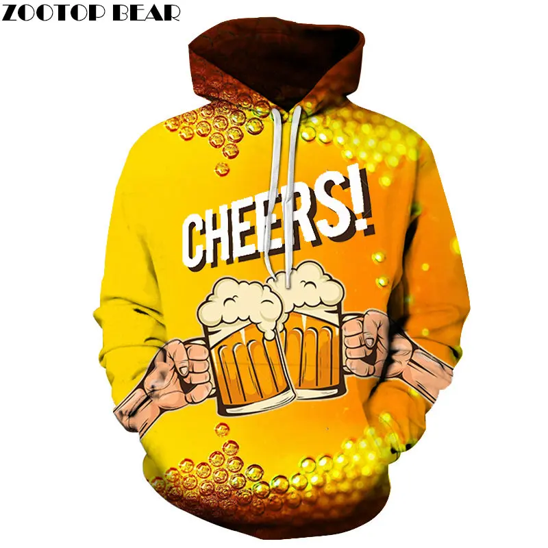 Худи Honey Beer для мужчин и женщин повседневная цельная шапка свитшот с длинным