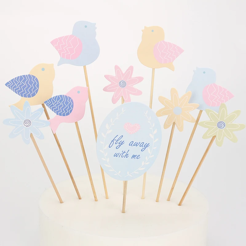 

Bird Party Toppers Cake Wrappers Toothpick Toppers Cake Accessory