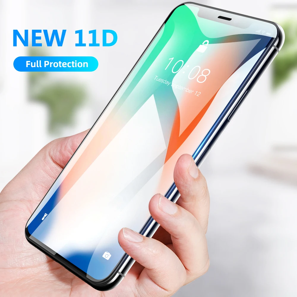 

11D Tempered Screen Protector Glass on the For iPhone 7 8 6 6S Plus Curved Edge Protective For iPhone 8 7 6 6s Plus Glass Film