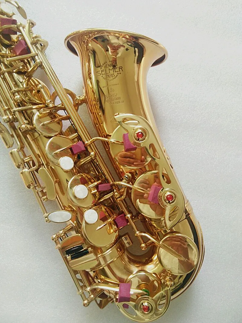 melhor Saxofone alto instrumento de Alta qualidade França SAS 802 new Golden Saxofone Sax instrumento imagem Real maneira como o presente é enviado