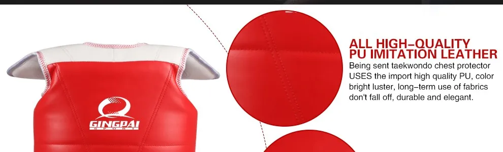 Хорошее качество искусственная кожа EVA красный цвет для взрослых мужчин женщин детей одобрено WTF, для тхэквондо защита груди карате ММА защита груди