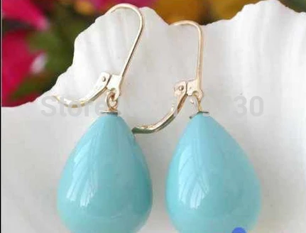 

ry00287 turquoise DRIP SHELL PEARL DANGLE EARRING