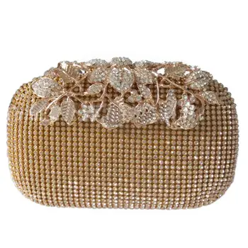 

ICON-Unique Gold Rhinestone Evening bag Clutch Purse Party Bridal Prom