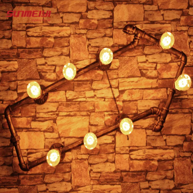 

Personality Creative Loft Style Arrows Pipe Bedroom Wall Light Living Room Light Cafe Lamp Bars Light Free Shipping
