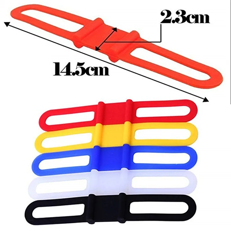 Top Bandage holder Cycle Strap Mount Fix Bicycle Fastener Phone Band Tie Torch Light Silicone Flashlight Mobile Bike Elastic 5