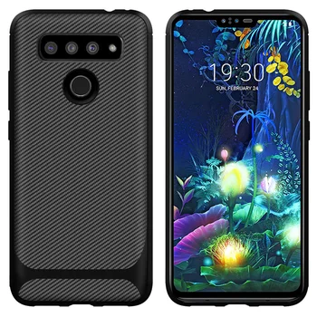

For LG V50 Slim Soft Tpu Phone Cover For LG V50 ThinQ G8 ThinQ Silicone Carbon Fiber Protective Shockproof Back Case Fundas