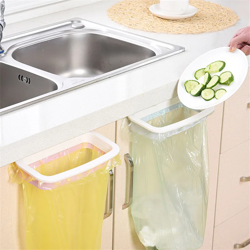 1Pcs Kitchen Gadgets Door Garbage Bag Shelf Kitchen Goods Rack