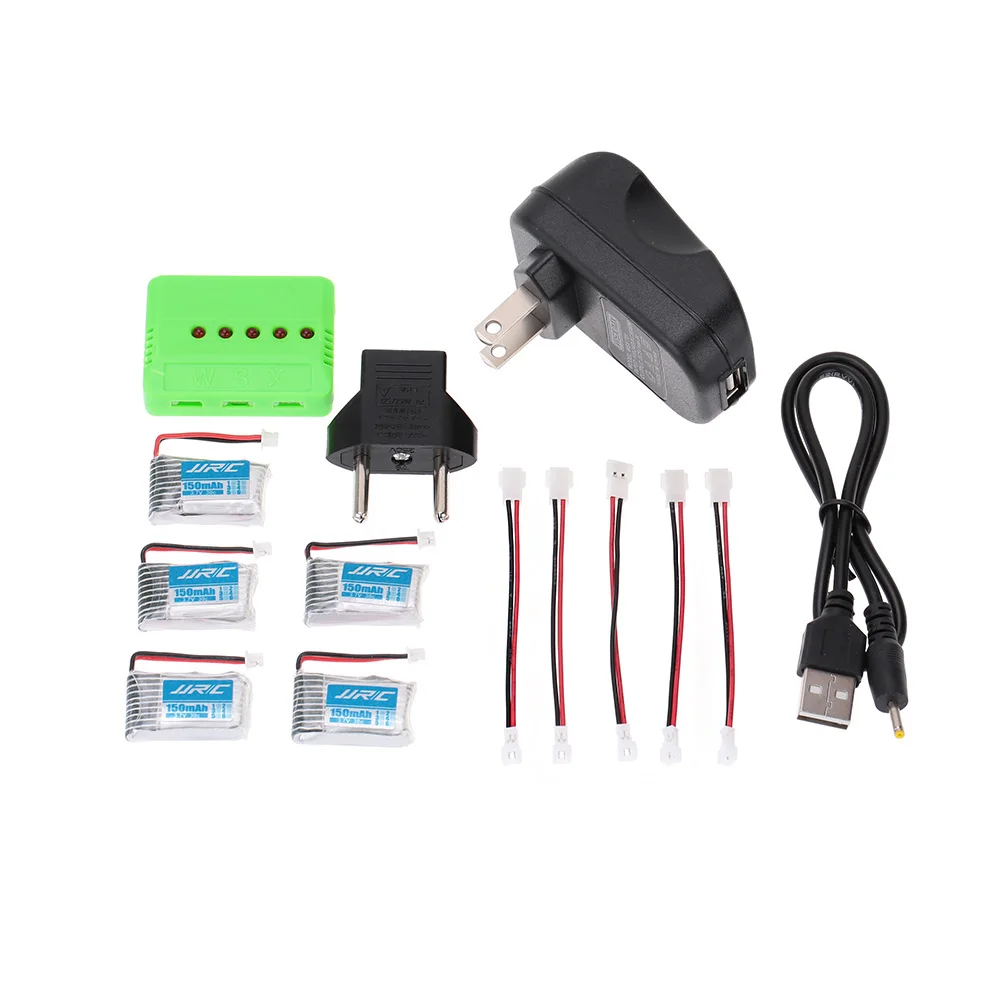 5pcs 150mah lipo battery 3 7v with 5 port charger set for jjrc h20 rc