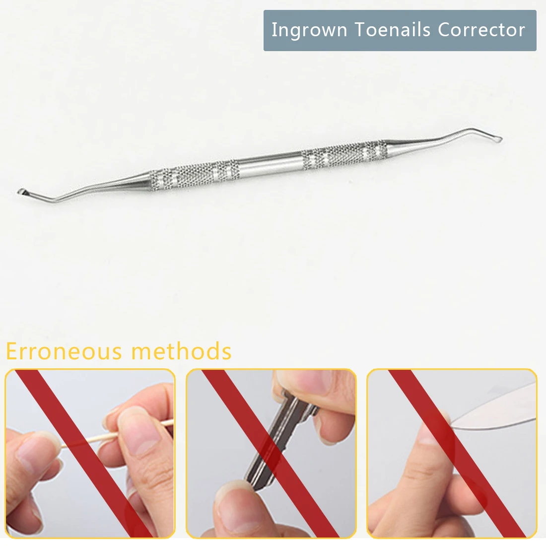 

Stainless Steel Hook Double Ended Ingrown Toe Nail Correction Lifter File Clean Installation Tool Pedicure Foot Nail Care