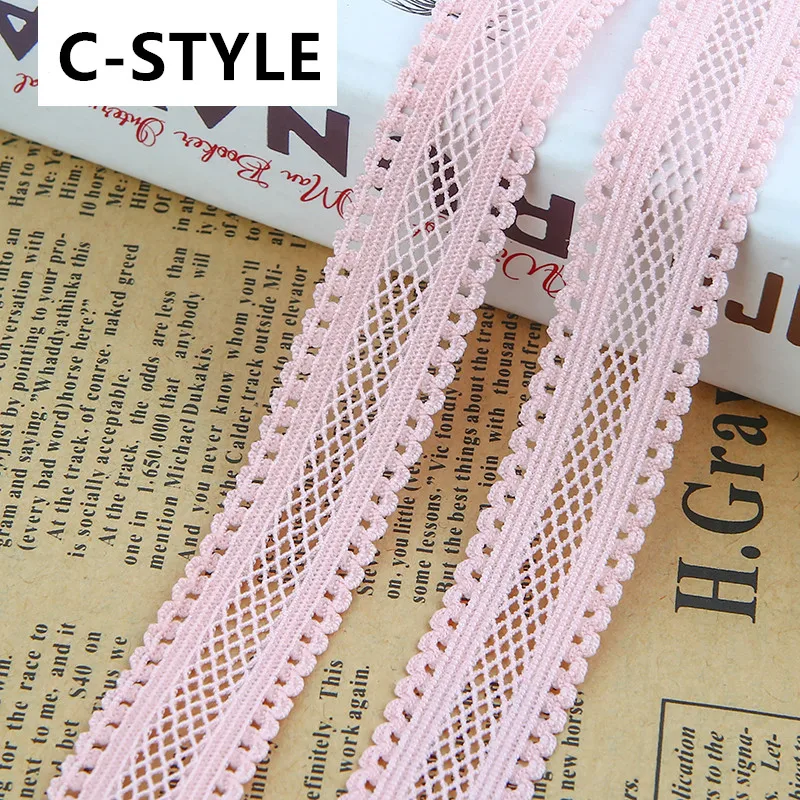 Многоцветная нейлоновая кружевная лента эластичная DIY швейная одежда аксессуары ручной работы для лоскутной упаковки лента Детская повязка на голову - Цвет: C-STYLE