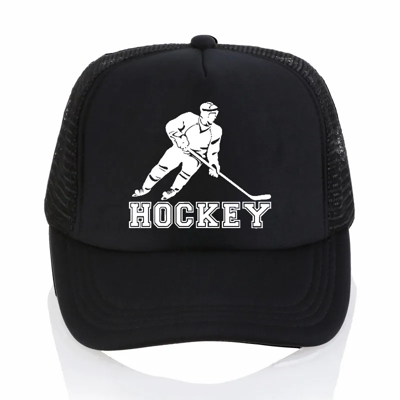 Повседневная Популярная Кепка для хоккеистов, хлопковая модная кепка с сеткой, Кепка для водителя грузовика, регулируемая спортивная бейсболка - Цвет: Черный