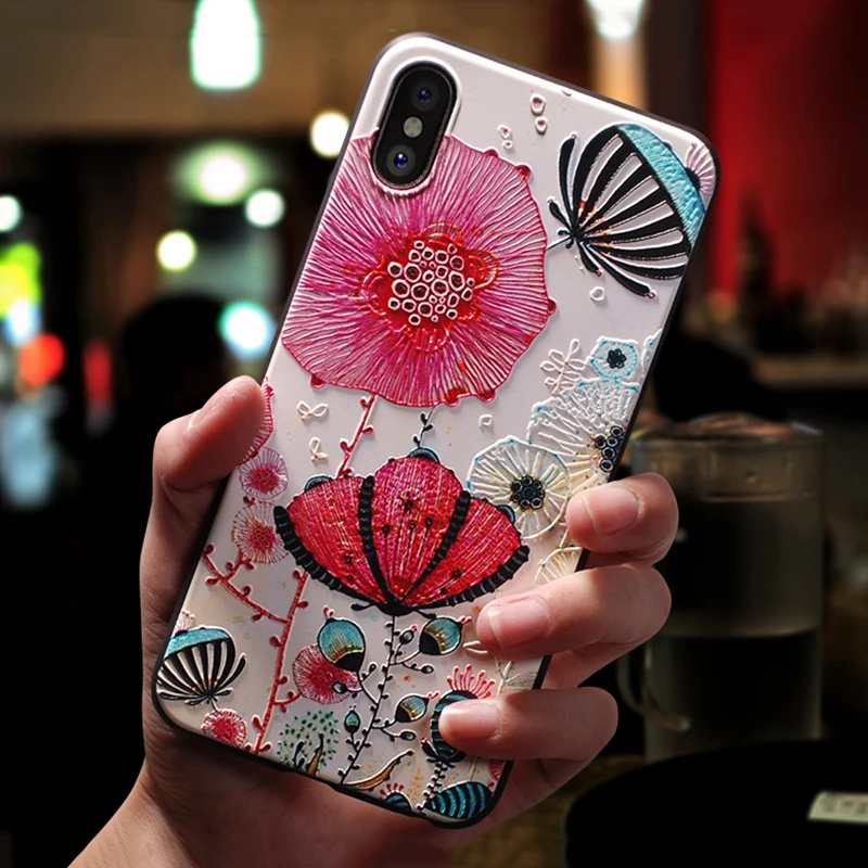 Чехлы из ТПУ с 3D тиснением Цветы для Samsung Galaxy M20 M10 S8 S9 Plus A5 2017 A7 A3 2016 A6 A8 J4 J6 2018 Note 8 9