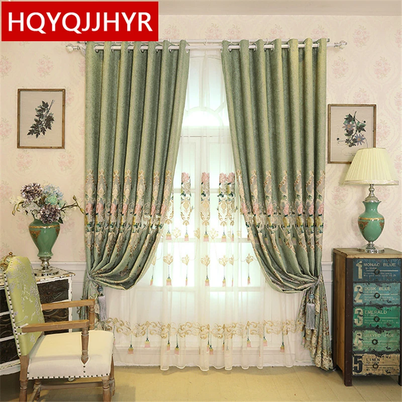 Luxurious thickening European embroidery Blackout curtains for Living Room Windows with high quality Voile Curtain Bedroom | Дом и сад