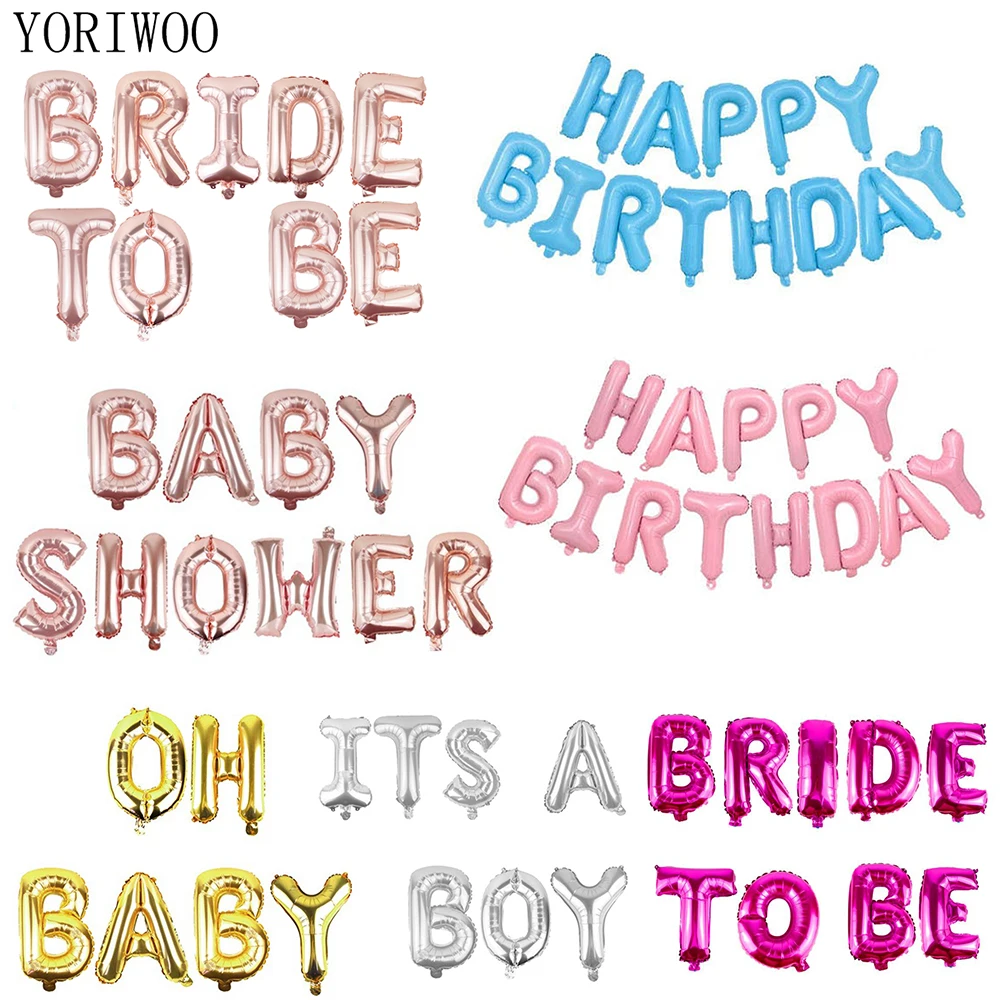 YORIWOO 16 дюймовые фольгированные воздушные шары с надписью &quotHappy Birthday&quot &quotOh Baby