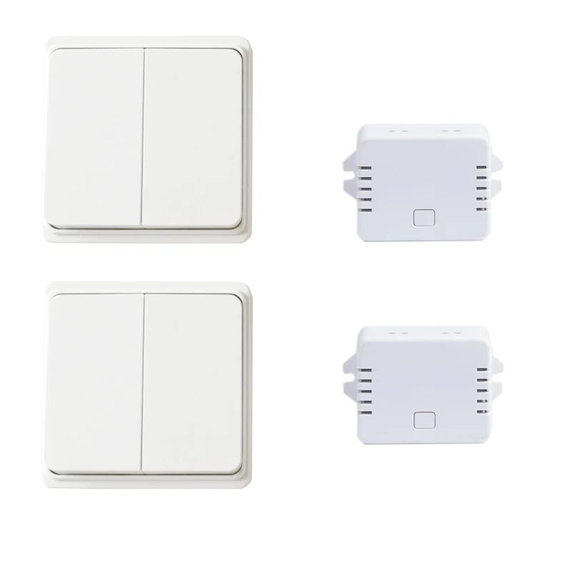 

Augia Wall Switch No Battery Remote Control 2 transmitters 2 Receivers 70m Long Range AC220V Wireless Switch Free Ship