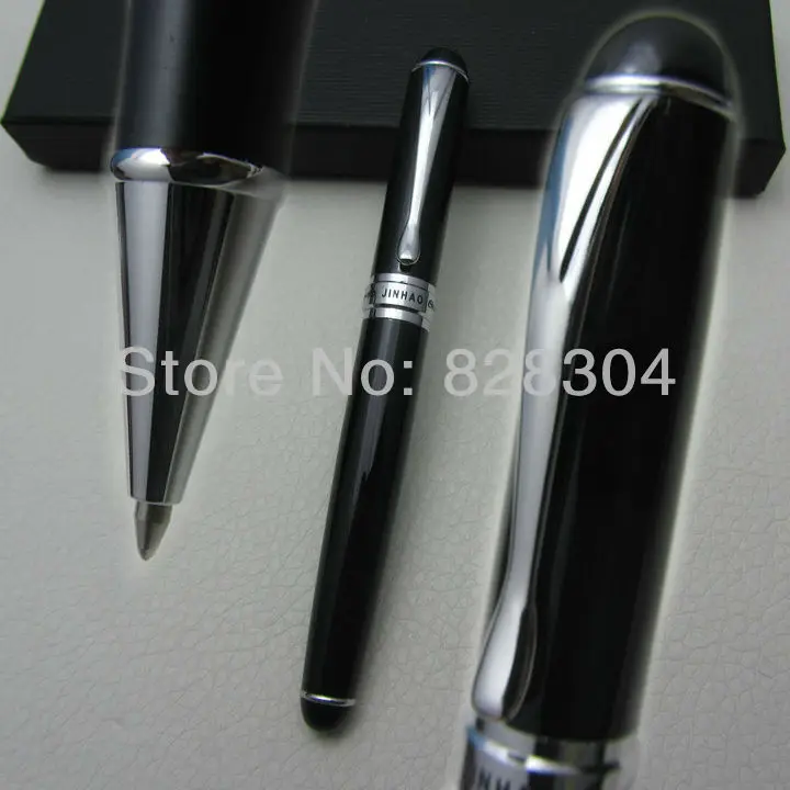 

Free shipping high quality Jinhao Roller Pen atmospheric black pen silver clip